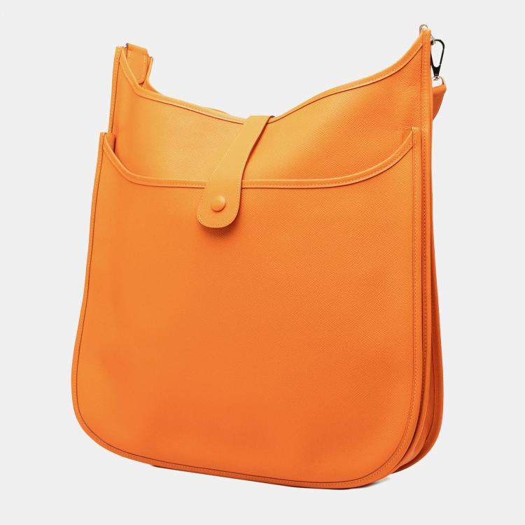 Pre Owned Hermes Orange Epsom Evelyne II TGM