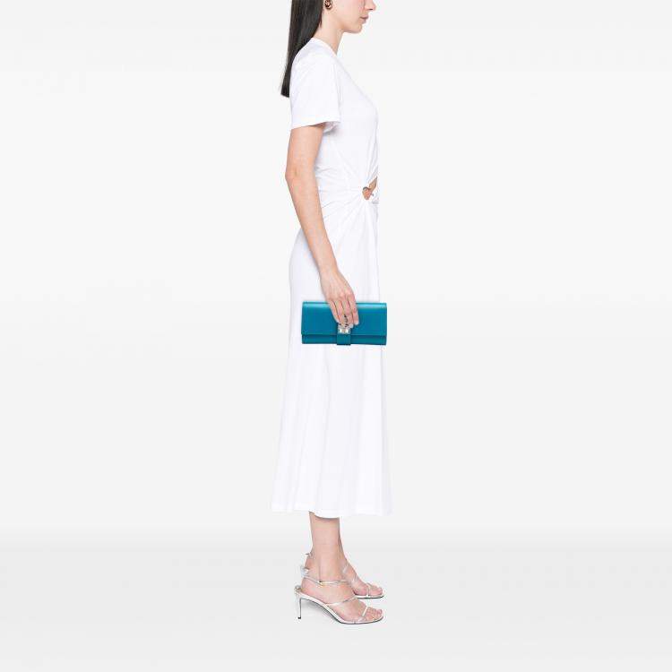 مملوكة مسبقًا Hermes Turquoise Tadelakt Medor Clutch 23