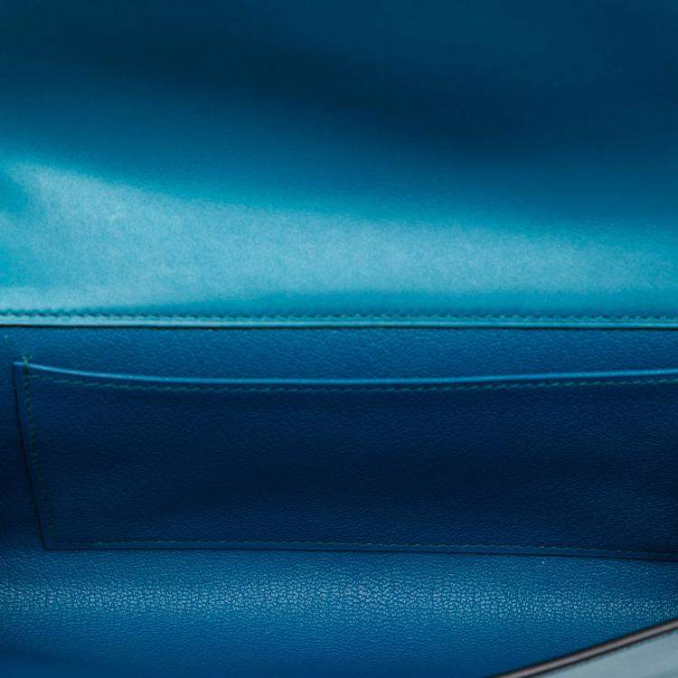مملوكة مسبقًا Hermes Turquoise Tadelakt Medor Clutch 23