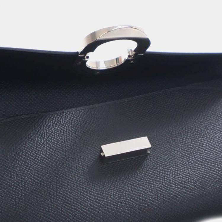 Pre Owned Hermes Noir Epsom Maillon To Go Wallet