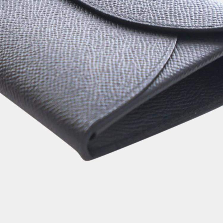 Pre Owned Hermes Noir Epsom Maillon To Go Wallet