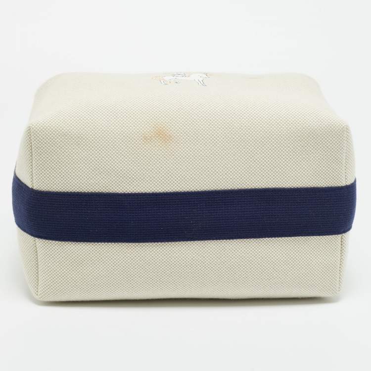 مملوكة مسبقًا Hermès Cabriole Gris Perle Canvas Bride-a-Brac GM Case