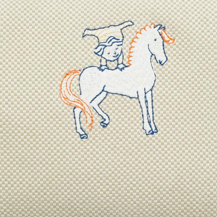 مملوكة مسبقًا Hermès Cabriole Gris Perle Canvas Bride-a-Brac GM Case