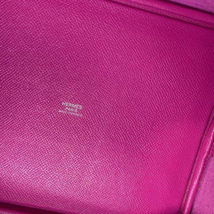 Pre Owned Hermes Magnolia, Bleu Saphir, and Craie Epsom Tressage Picotin Lock 22