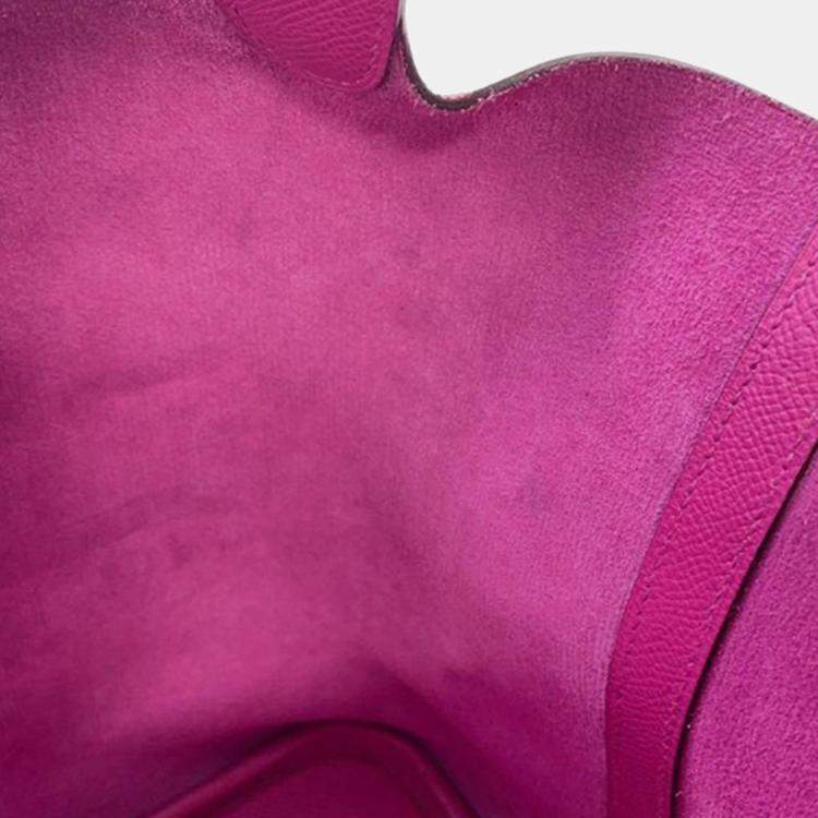 Pre Owned Hermes Magnolia, Bleu Saphir, and Craie Epsom Tressage Picotin Lock 22