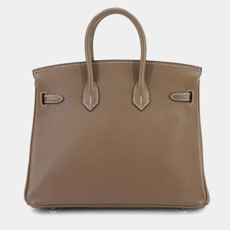Pre Owned Hermes Birkin 25 Epson Etoupe Handbag