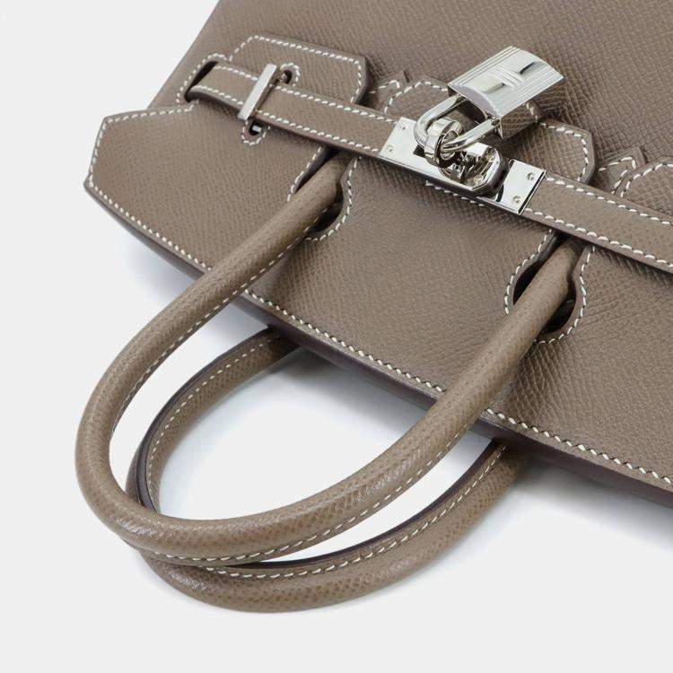 Pre Owned Hermes Birkin 25 Epson Etoupe Handbag