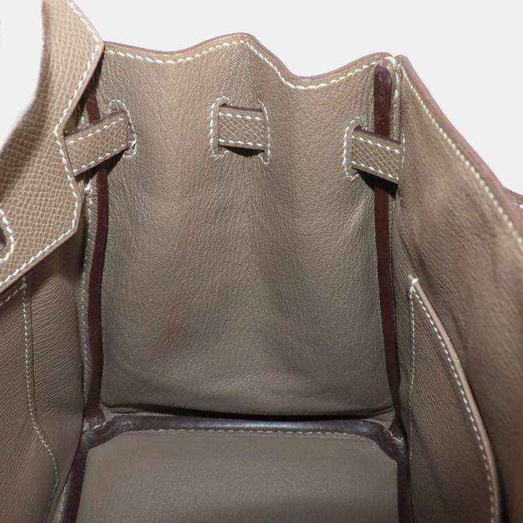 Pre Owned Hermes Birkin 25 Epson Etoupe Handbag