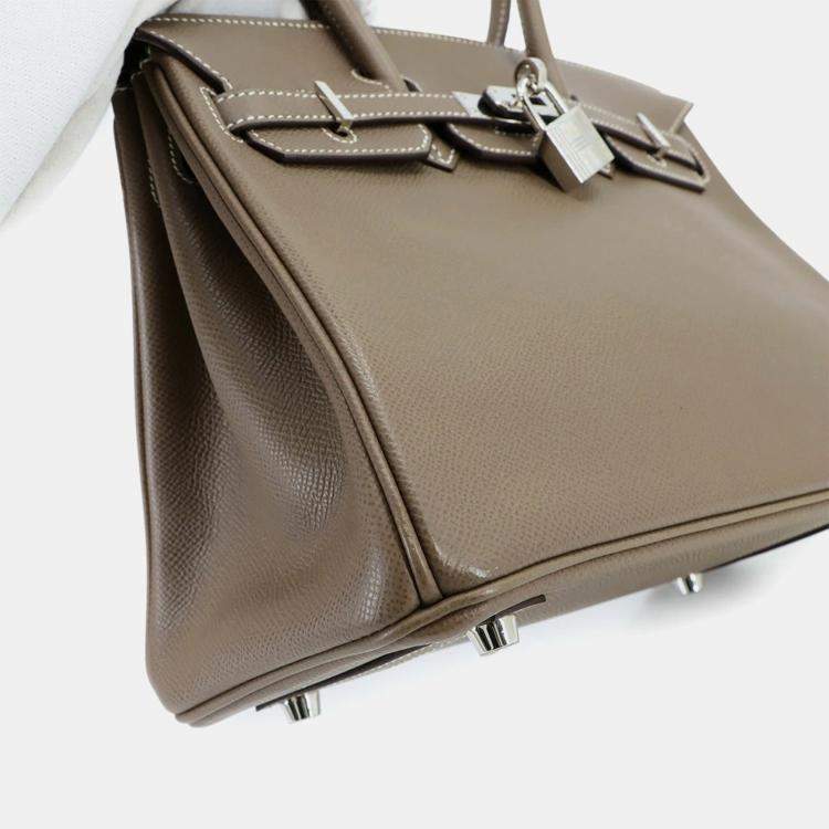Pre Owned Hermes Birkin 25 Epson Etoupe Handbag