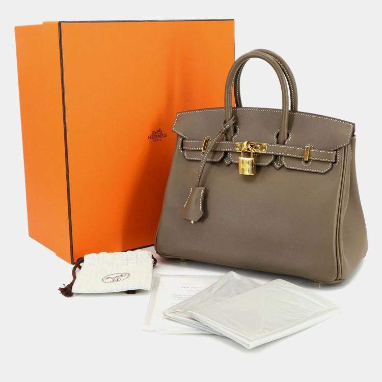 مملوكة مسبقًا Hermes Birkin 25 Swift Etoupe Handbag