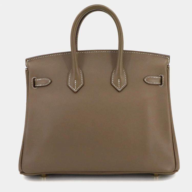 مملوكة مسبقًا Hermes Birkin 25 Swift Etoupe Handbag