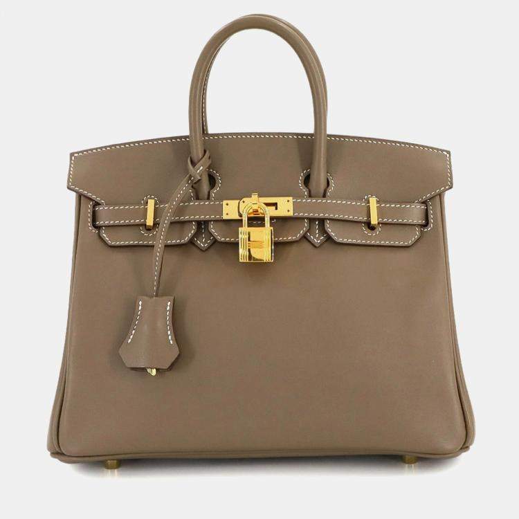 مملوكة مسبقًا Hermes Birkin 25 Swift Etoupe Handbag