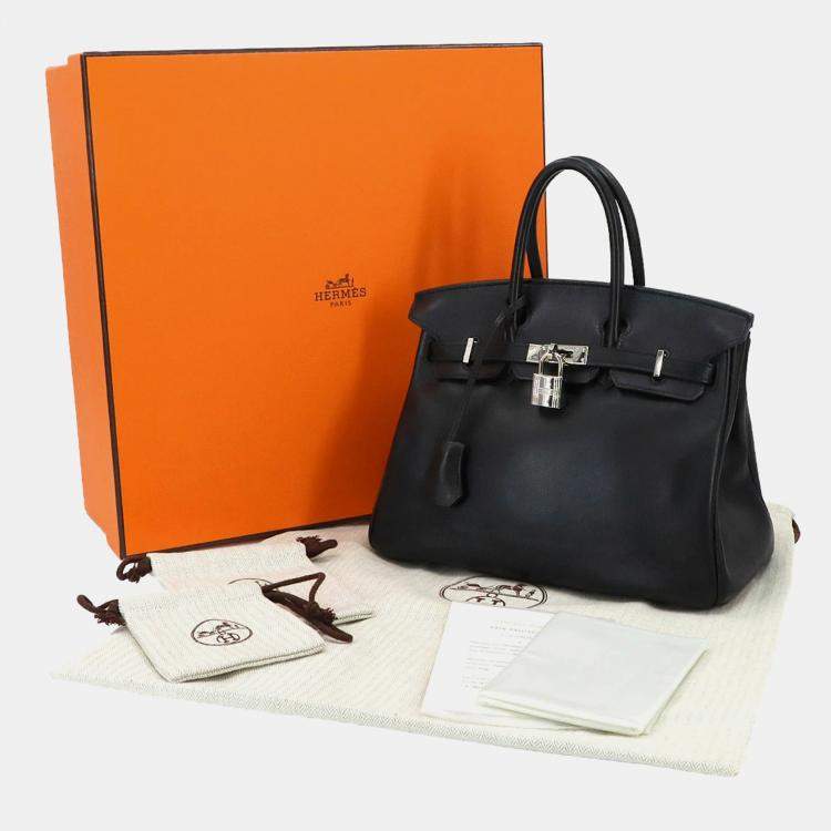 مملوكة مسبقًا Hermes Birkin 25 Swift Black Handbag