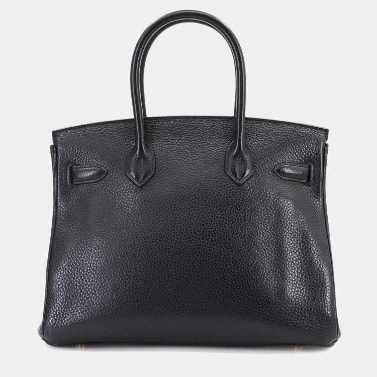 مملوكة مسبقًا Hermes Birkin 30 Taurillon Clemence Black Handbag