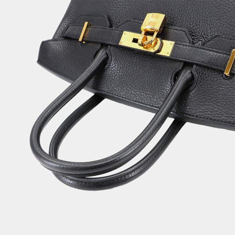 مملوكة مسبقًا Hermes Birkin 30 Taurillon Clemence Black Handbag