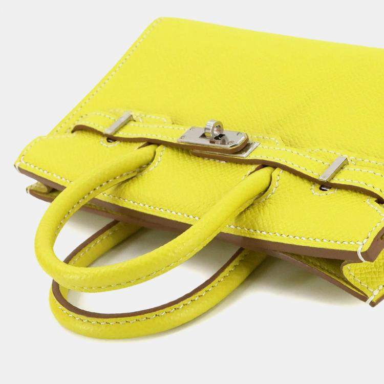 Pre Owned Hermes Tiny Birkin Epsom Lime Shoulder Bag