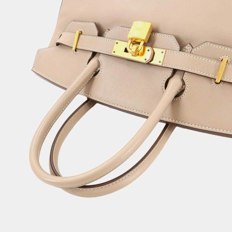 مملوكة مسبقًا Hermes Birkin 30 Personal Spo Handbag In Swift Argile Etoupe