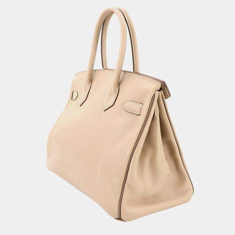 مملوكة مسبقًا Hermes Birkin 30 Personal Spo Handbag In Swift Argile Etoupe