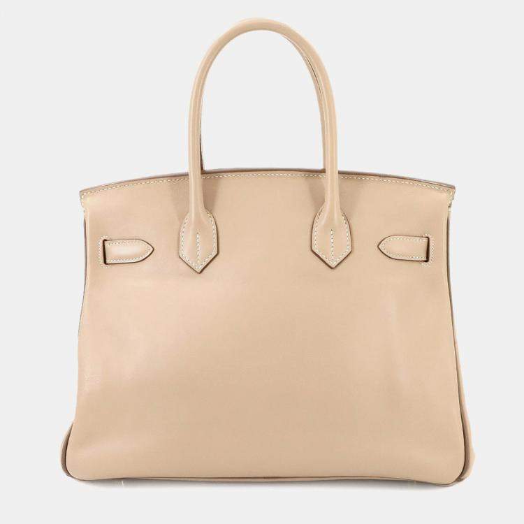 مملوكة مسبقًا Hermes Birkin 30 Personal Spo Handbag In Swift Argile Etoupe