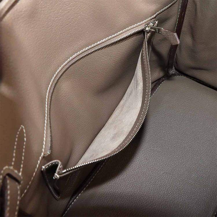 Pre Owned Hermes Birkin 30 Taurillon Clemence Etoupe Handbag