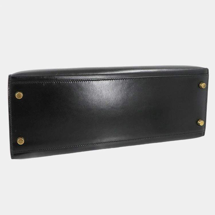 Pre Owned Hermes Kelly 32 Box Calf Black Shoulder Bag