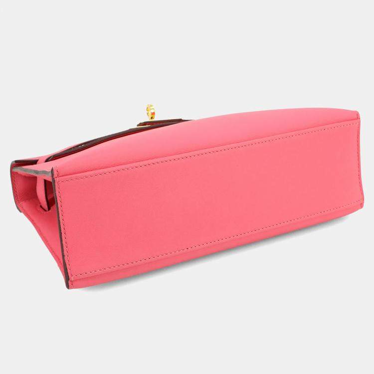 Pre Owned Hermes Swift Rose Azalee Pochette Kelly Handbag