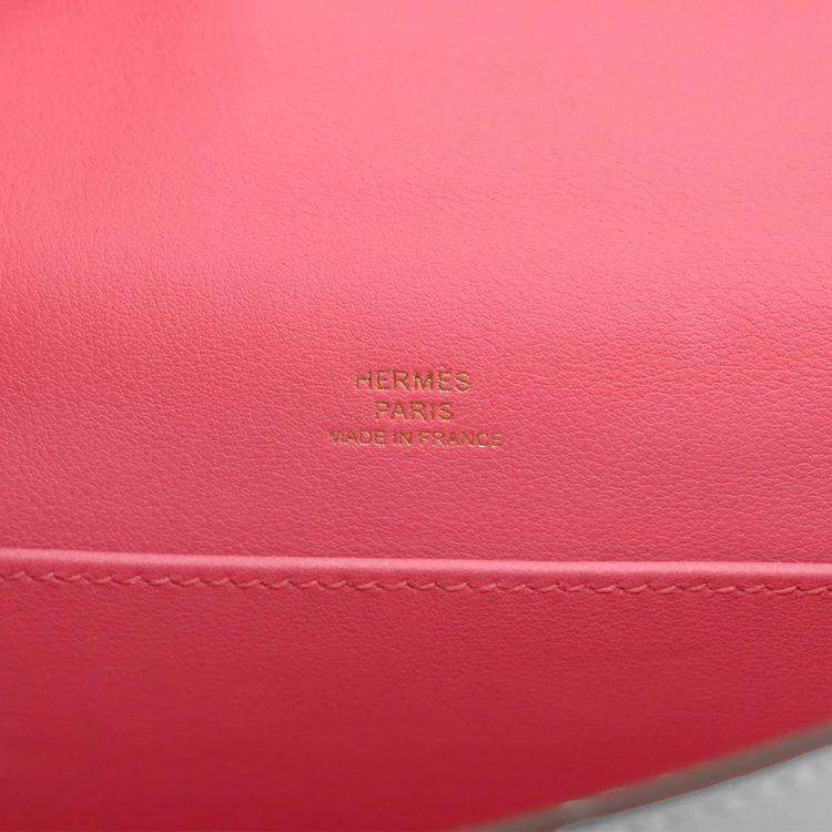 Pre Owned Hermes Swift Rose Azalee Pochette Kelly Handbag