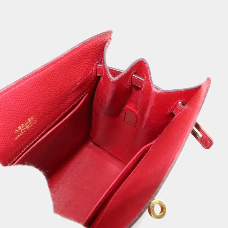 Pre Owned Hermes Couchvel Epsom Rouge Vif Kelly Sport Shoulder Bag PM