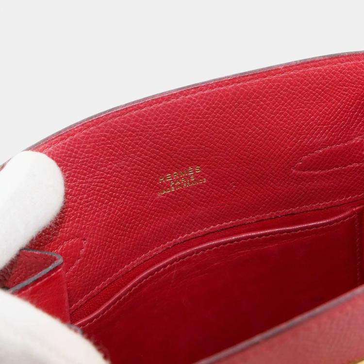 Pre Owned Hermes Couchvel Epsom Rouge Vif Kelly Sport Shoulder Bag PM
