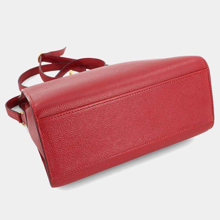Pre Owned Hermes Couchvel Epsom Rouge Vif Kelly Sport Shoulder Bag PM