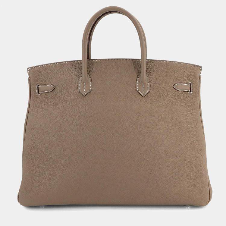 Pre Owned Hermes Togo Etoupe Birkin Handbag 40
