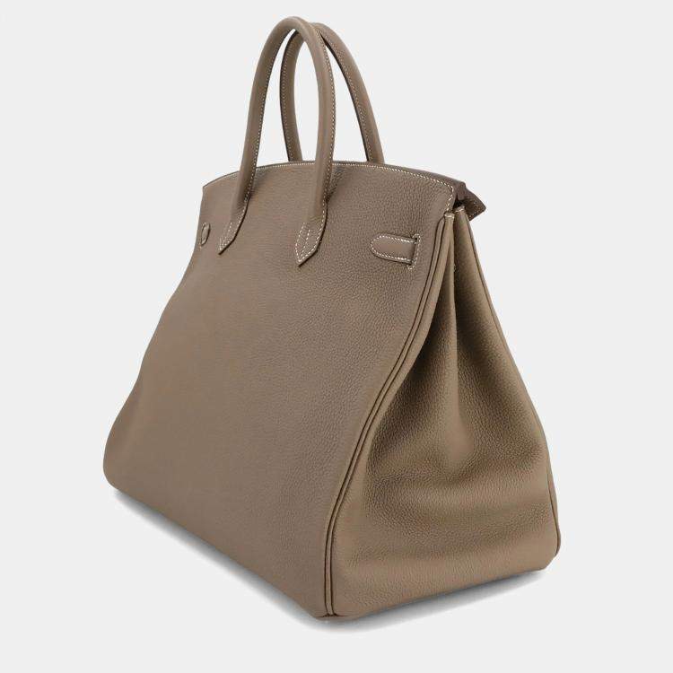 Pre Owned Hermes Togo Etoupe Birkin Handbag 40