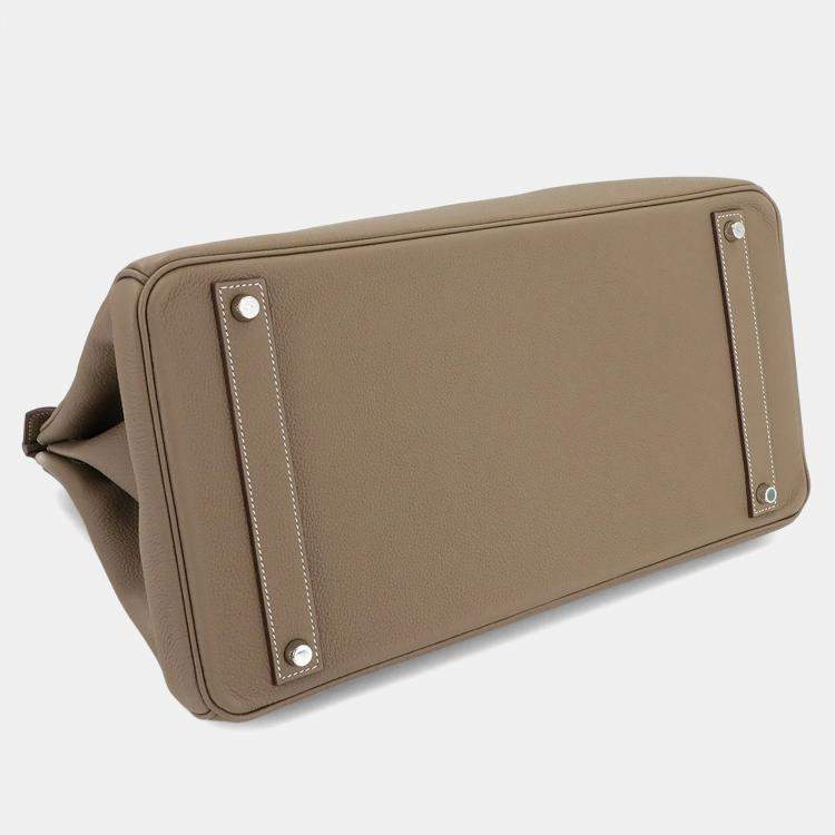 Pre Owned Hermes Togo Etoupe Birkin Handbag 40