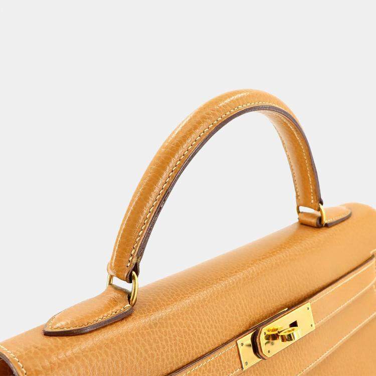 Pre Owned Hermes Natural Ardennes Leather Kelly 2-Way Hand/Shoulder Bag 32