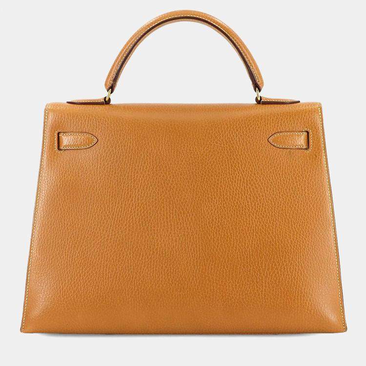 Pre Owned Hermes Natural Ardennes Leather Kelly 2-Way Hand/Shoulder Bag 32