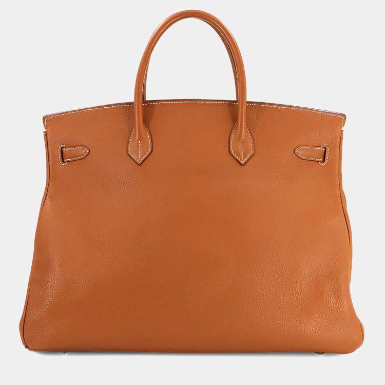 مملوكة مسبقًا Hermes Taurillon Clemence Leather Gold Birkin 40 Handbag