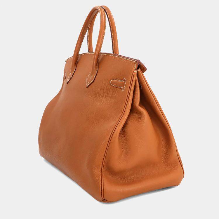 مملوكة مسبقًا Hermes Taurillon Clemence Leather Gold Birkin 40 Handbag