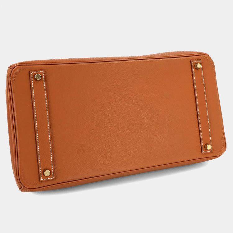 مملوكة مسبقًا Hermes Taurillon Clemence Leather Gold Birkin 40 Handbag