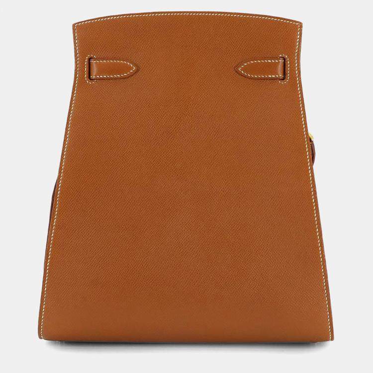 Pre Owned Hermes Couchvel Epsom Gold Kelly Sport Shoulder Bag MM