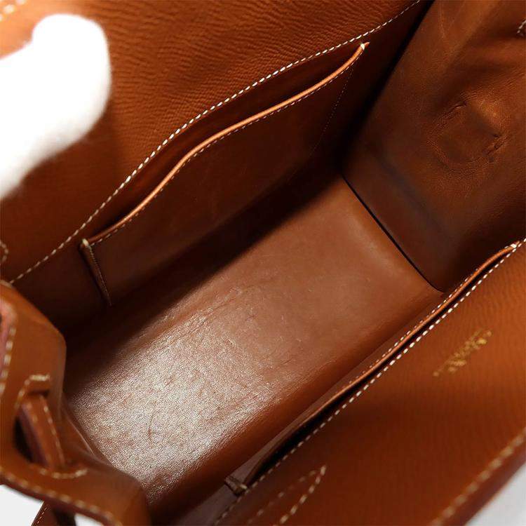 Pre Owned Hermes Couchvel Epsom Gold Kelly Sport Shoulder Bag MM