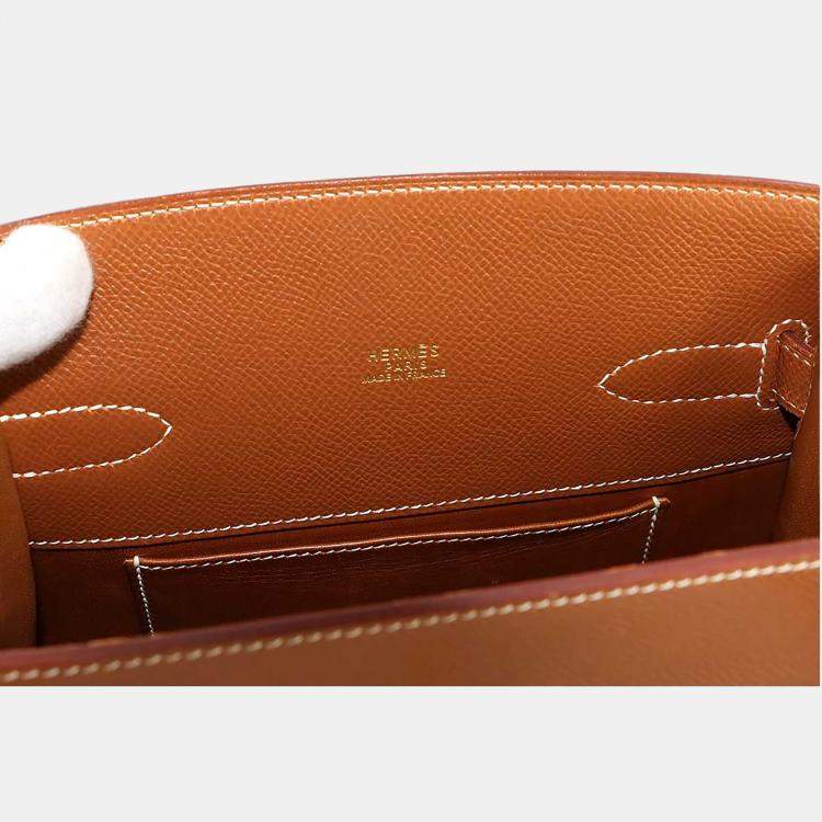 Pre Owned Hermes Couchvel Epsom Gold Kelly Sport Shoulder Bag MM