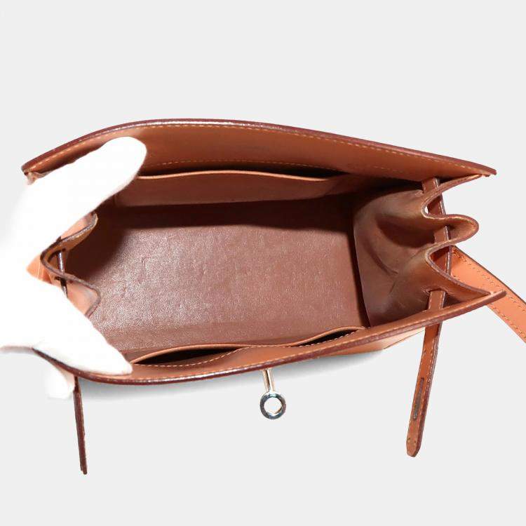 Pre Owned Hermes Box Calf Leather Pink Beige Kelly Sport Shoulder Bag MM