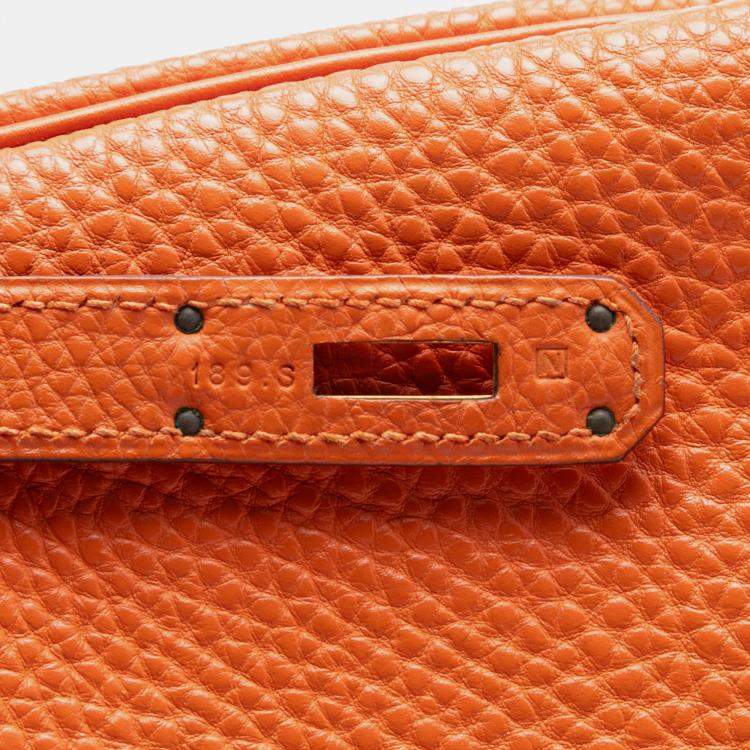 Pre Owned Hermes Orange Togo Kelly II Retourne 35