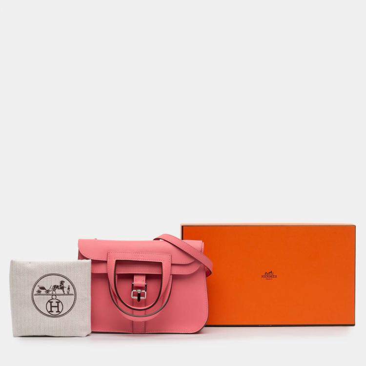 Pre Owned Hermes Rose Azalee Mini Swift Halzan 22