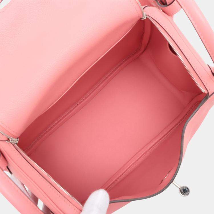 Pre Owned Hermes Rose Azalee Evercolor Lindy 26