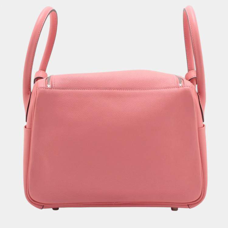 Pre Owned Hermes Rose Azalee Evercolor Lindy 26