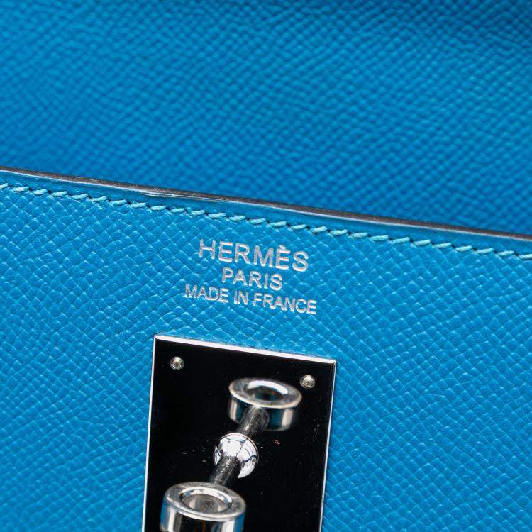 Pre Owned Hermes Blue Frida Epsom Kelly II Retourne 35