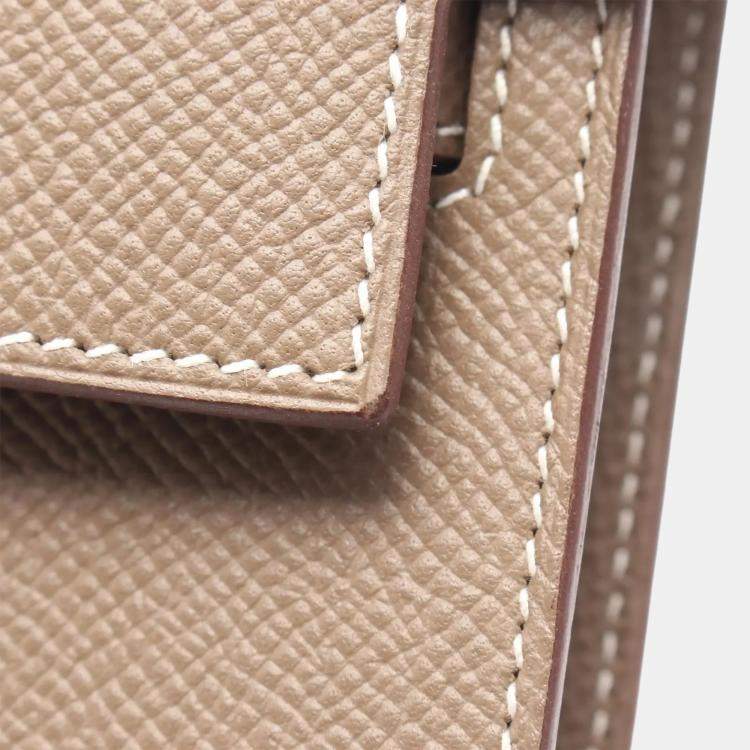 Pre Owned Hermes Kelly To Go Gray Epsom Leather Shoulder Bag