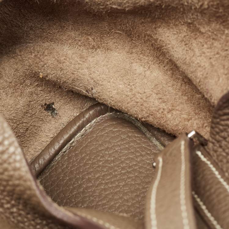 Pre Owned Hermès Picotin Lock 18 Etoupe Taurillon Clemence Leather Tote