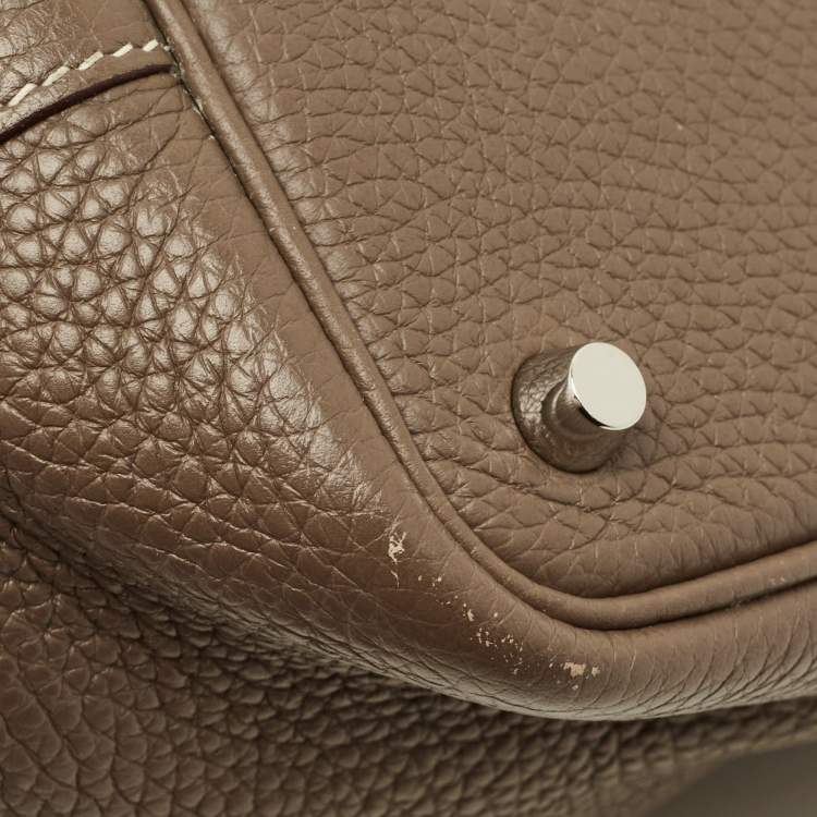 Pre Owned Hermès Picotin Lock 18 Etoupe Taurillon Clemence Leather Tote